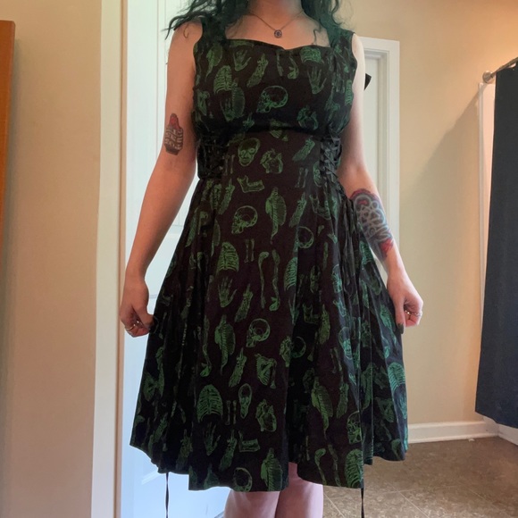 Hell Bunny Dresses & Skirts - Hell Bunny Skeleton & Bones Print Dress